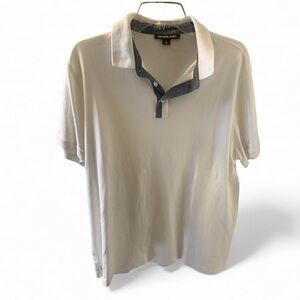 Michael Kors Polo Shirt XL White golf denim like accent